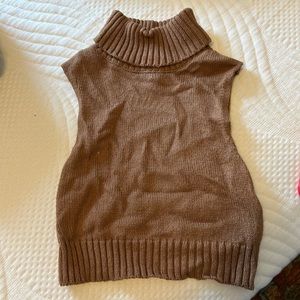 Garage clothing high neck turtle neck tank vest xs burnt orange